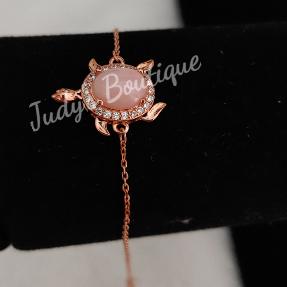 Pink Opal Turtle Bracelet